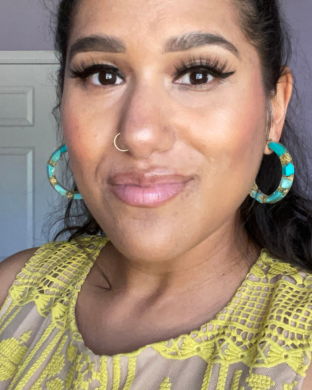 BHM Malachite Hoop Earrings