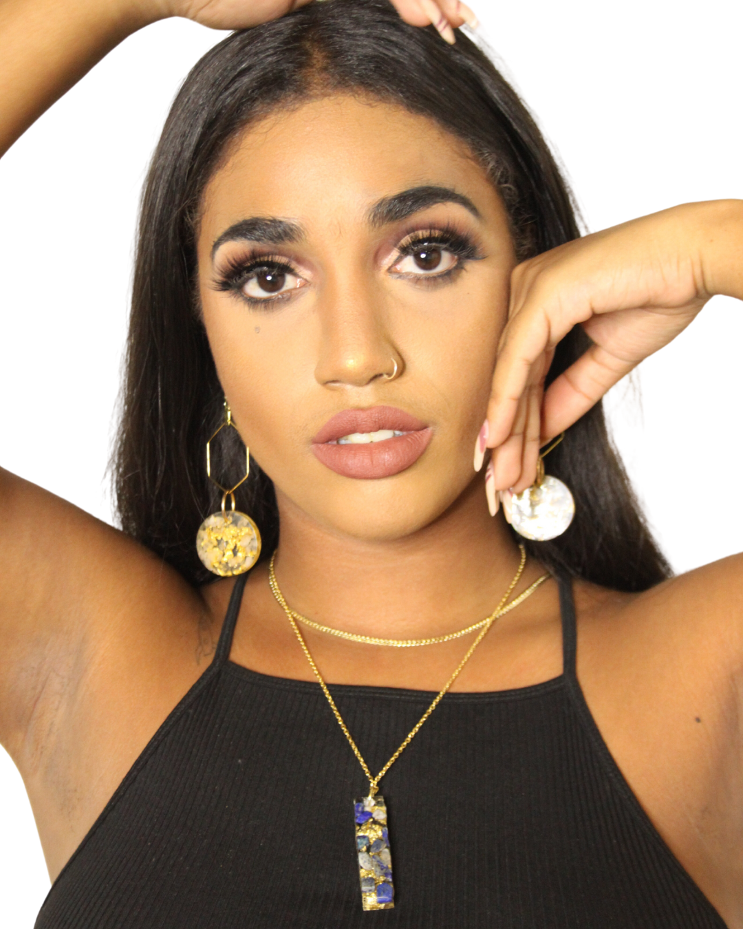 Long Rectangle Chain Necklace