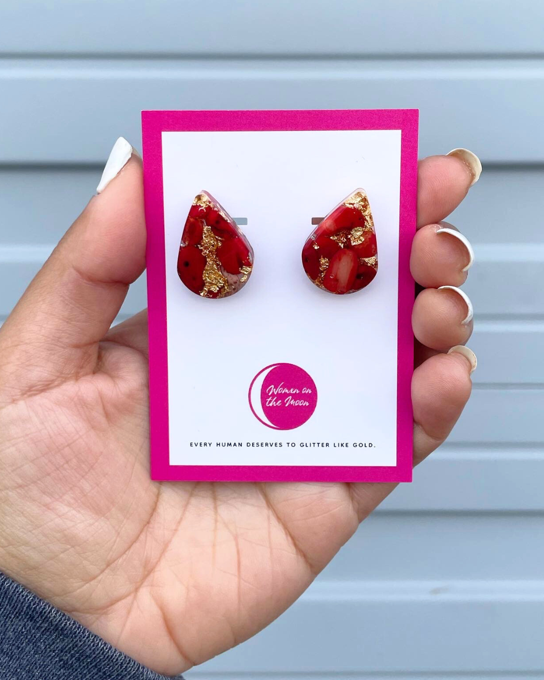Teardrop Stud Earrings