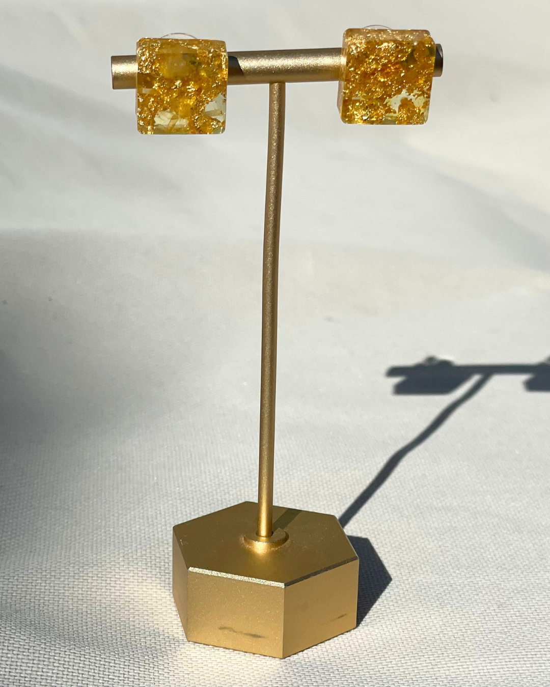 Square Resin Stud Earrings