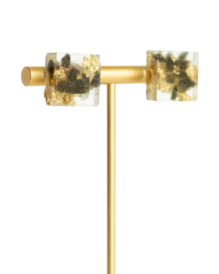 Square Resin Stud Earrings