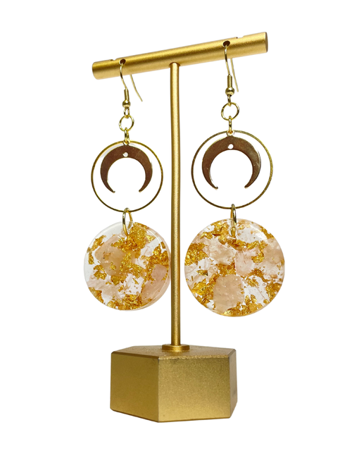 Starry Skies Crescent Dangles