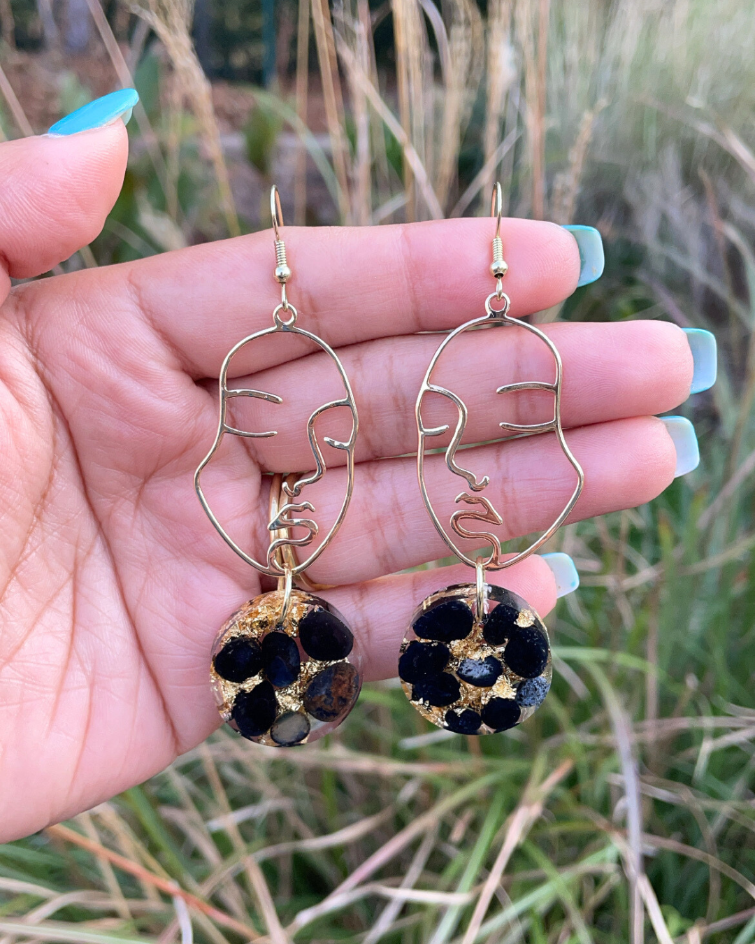 Abstract Face Dangle Earrings