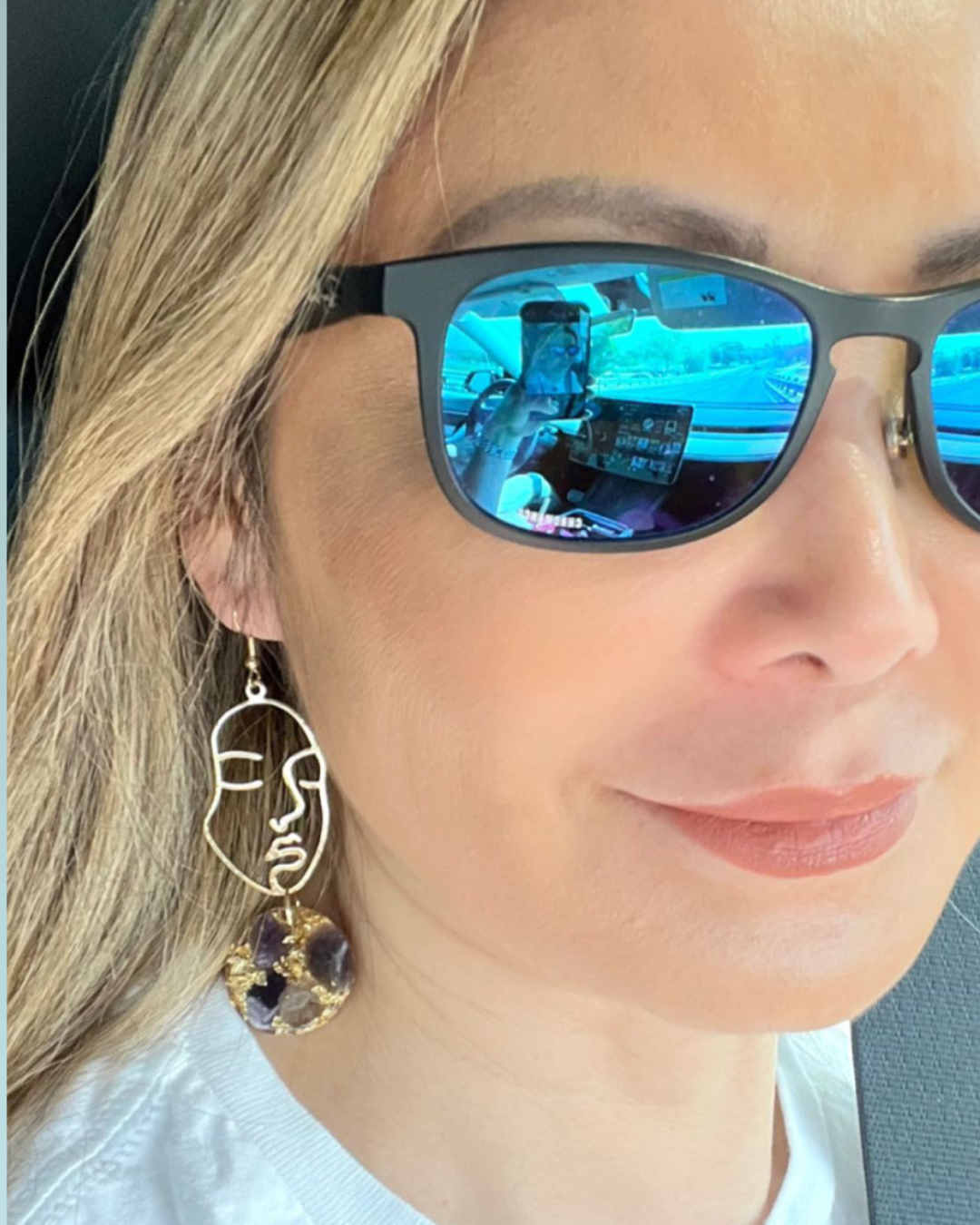 Abstract Face Dangle Earrings