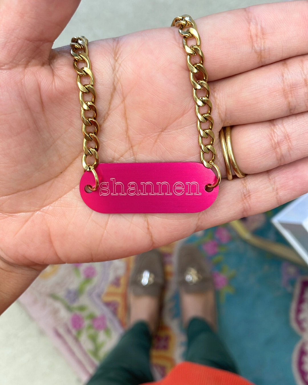 Custom Engraved Tag Chain Necklace