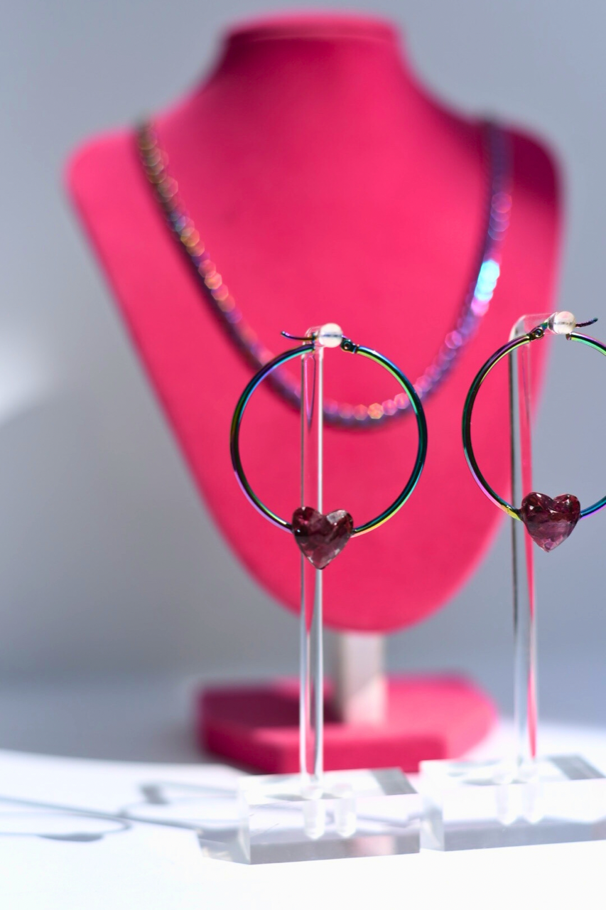 Courage Holographic Hoop Earrings