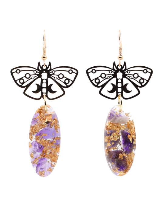 [Sale] Starry Skies Moth Dangles