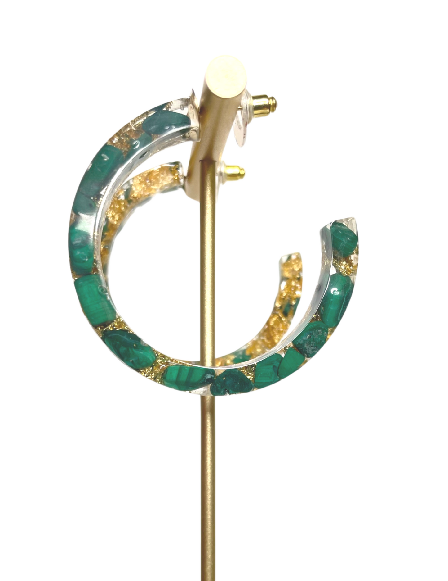 BHM Malachite Hoop Earrings