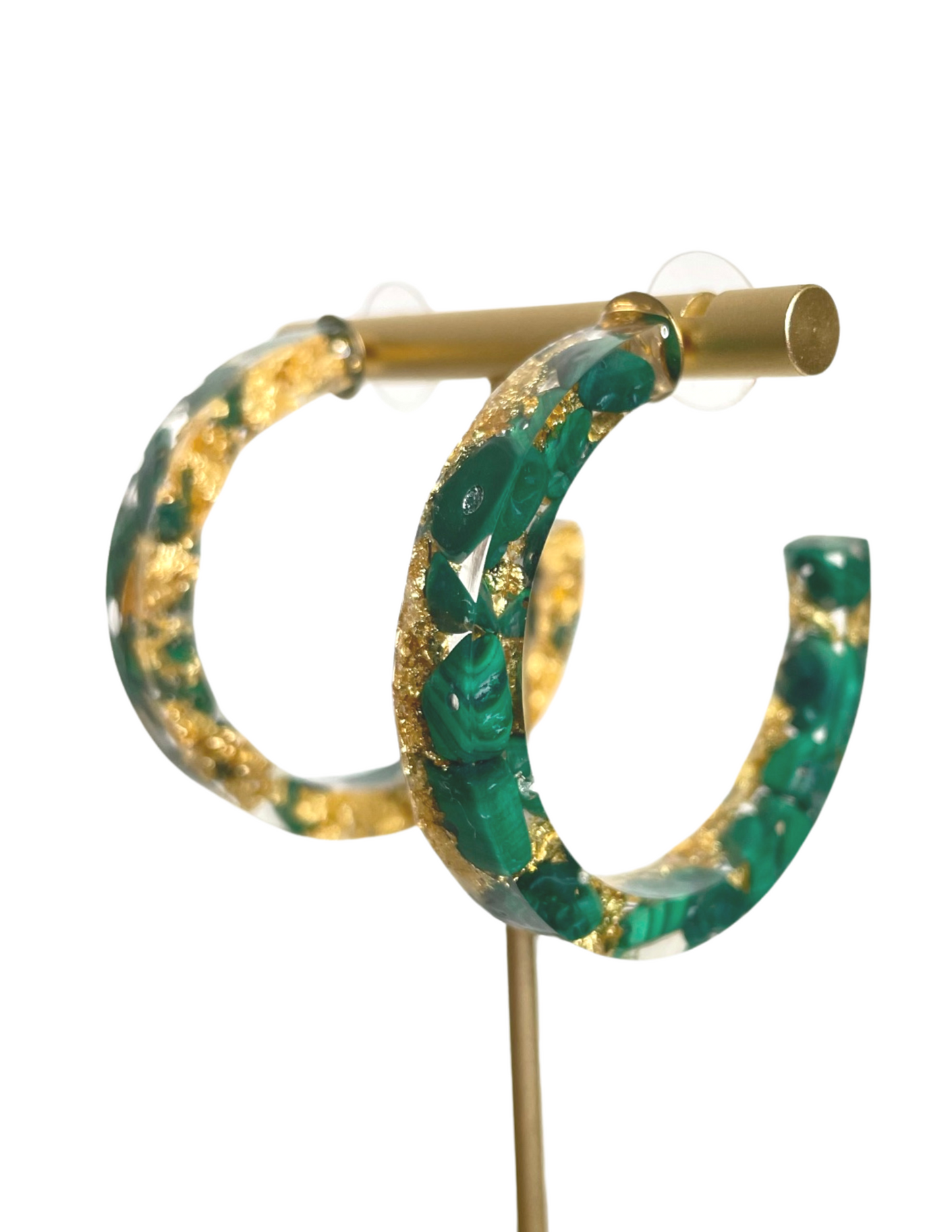 BHM Malachite Hoop Earrings