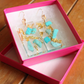 Rectangle Dangle Earrings with Resin Artwork