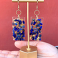 Rectangle Dangle Earrings with Resin Artwork
