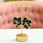 Oval Dangle Earrings with Resin Artwork