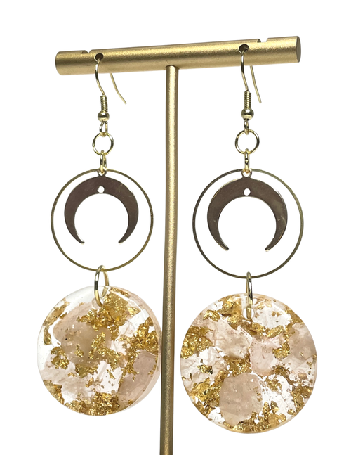 Starry Skies Crescent Dangles