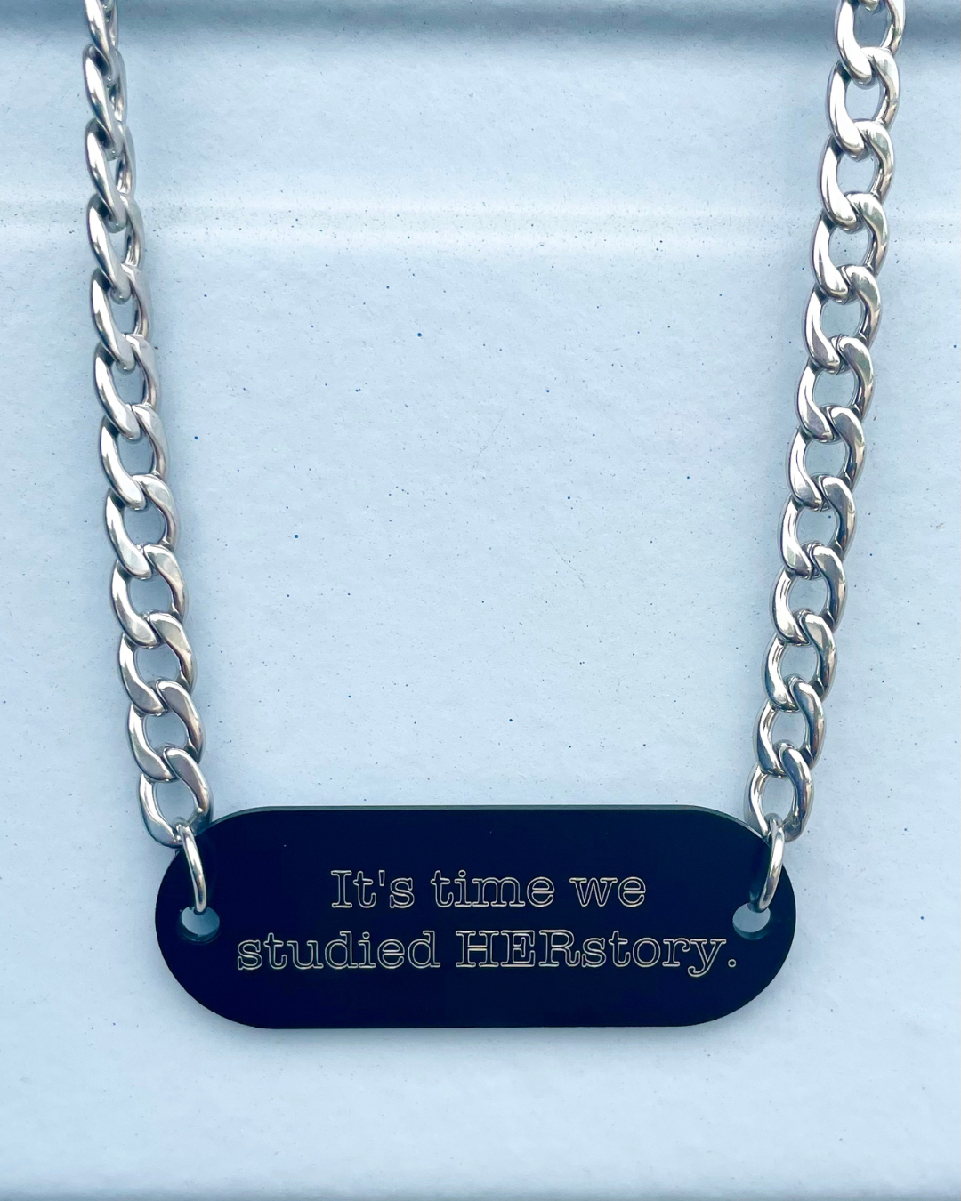 Custom Engraved Tag Chain Necklace