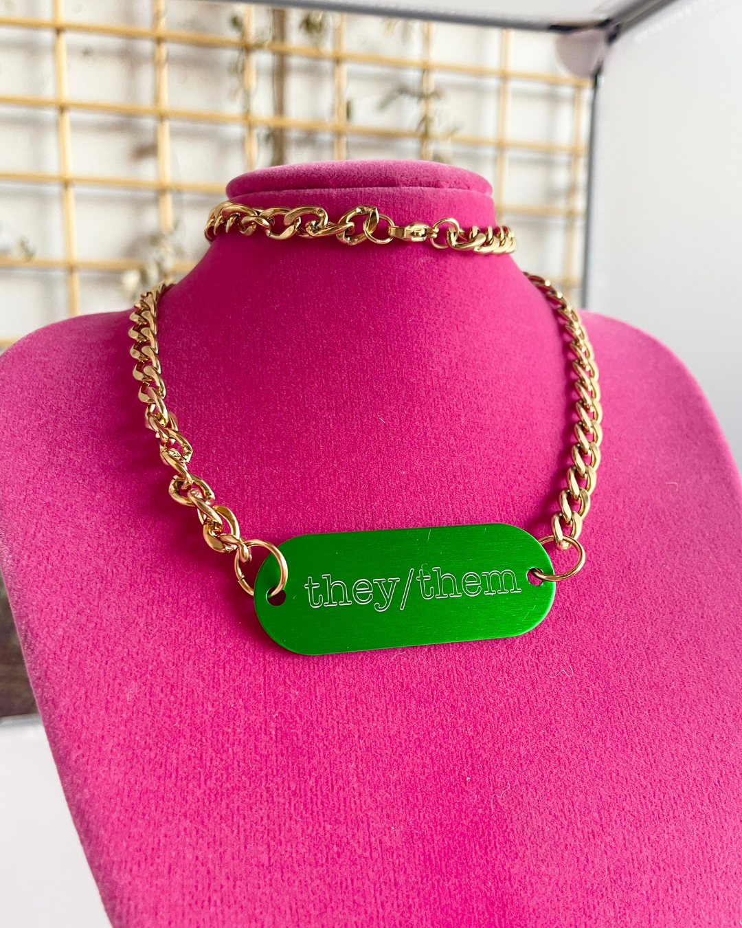 Custom Engraved Tag Chain Necklace