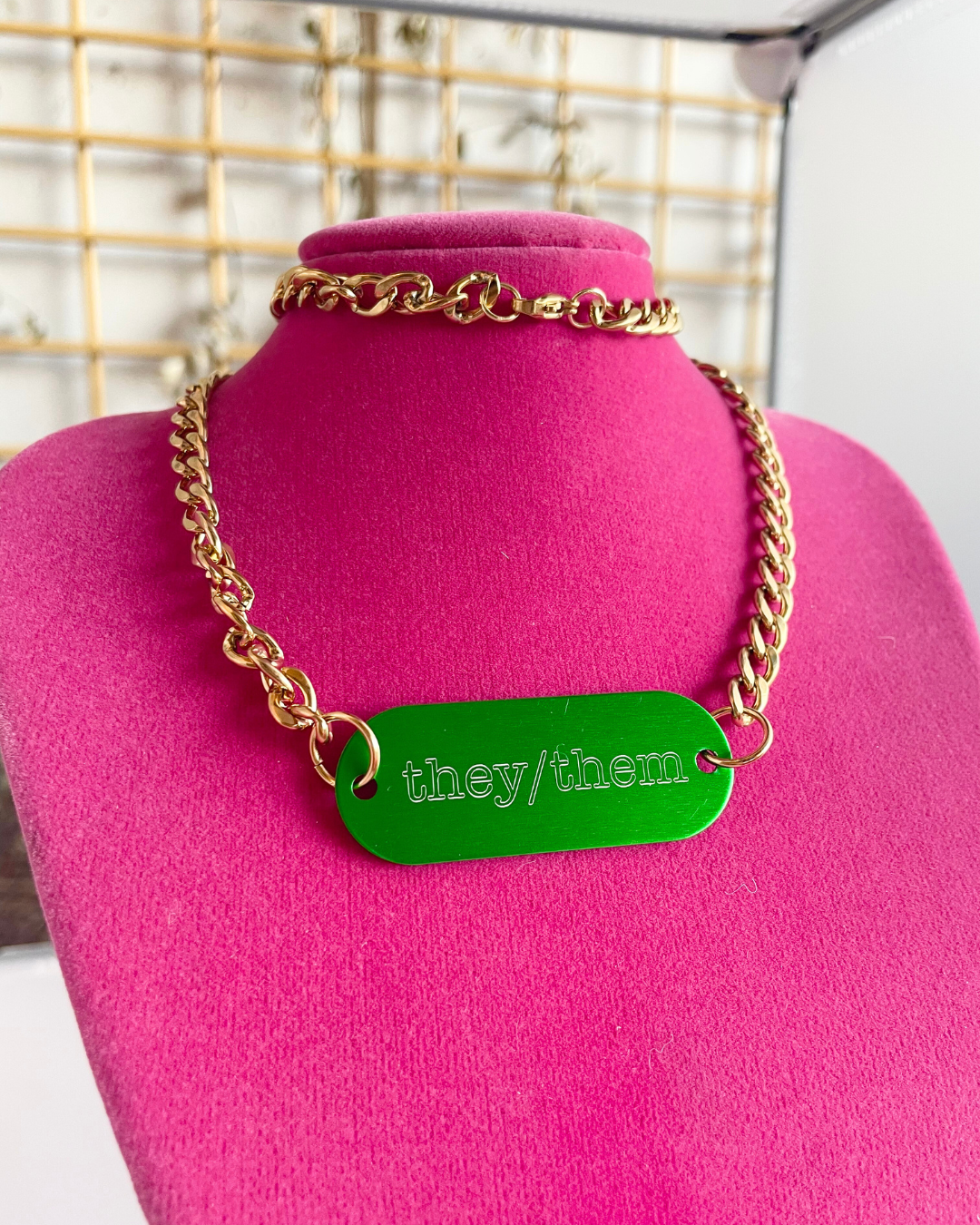 Custom Engraved Tag Chain Necklace – womxnonthemoon