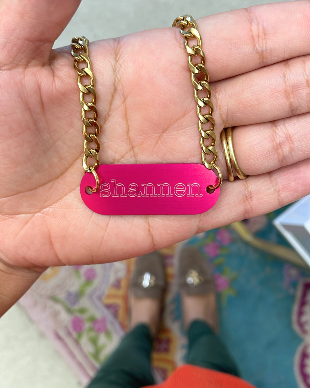 Custom Engraved Tag Chain Necklace – womxnonthemoon