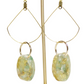 Fan Dangle Earrings with Oval Resin Artwork
