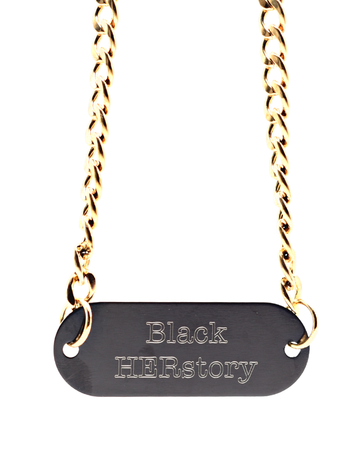 Black HERstory Tag Chain Necklace