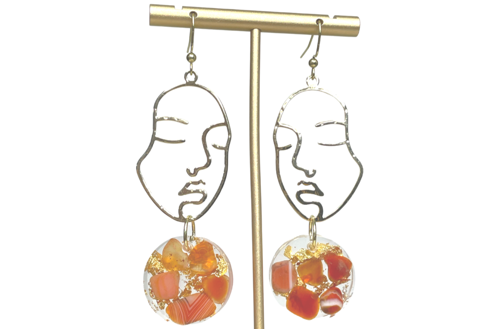 Abstract Face Dangle Earrings