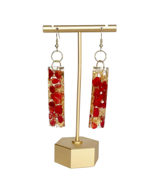 Thin Rectangle Dangle Earrings