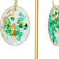 Oval Dangle Earrings with Resin Artwork